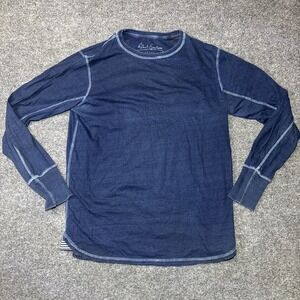 Robert Graham Navy 100% Cotton Crew Neck Long Sleeve Pullover Size Large